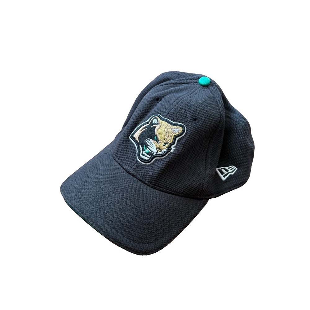 Kane County Cougars New Era Fitted Hat M/L MiLB Baseball Cap Black Teal